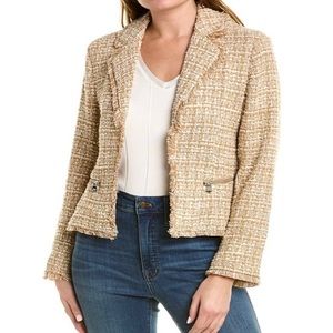 LAUNDRY BY SHELLI SEGAL CROPPED FRINGE BLAZER